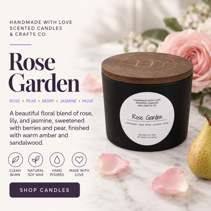 Rose Garden - 15oz 3-Wick Scented Candle