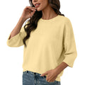 Round Neck Seven Quarter Sleeve Knitted Sweater For Women, Loose Fit And Slim Fit, Slim Fit Pullover Top – Premium 4 | RICALOUX
