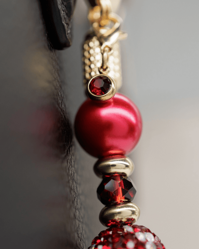 18KT Gold plated garnet glass charm