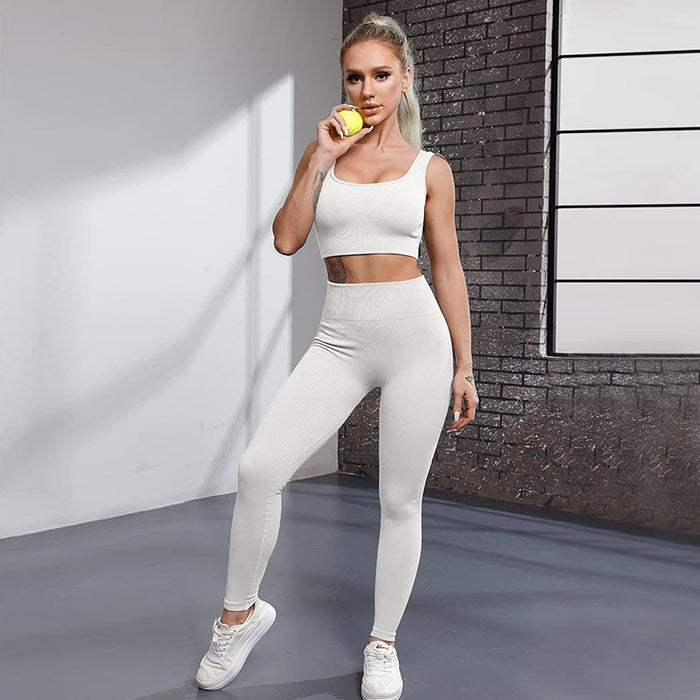 Seamless Yoga Training Threaded High-Elastic Fabric Outdoor Running Fitness Set For Women – Premium 0 | RICALOUX
