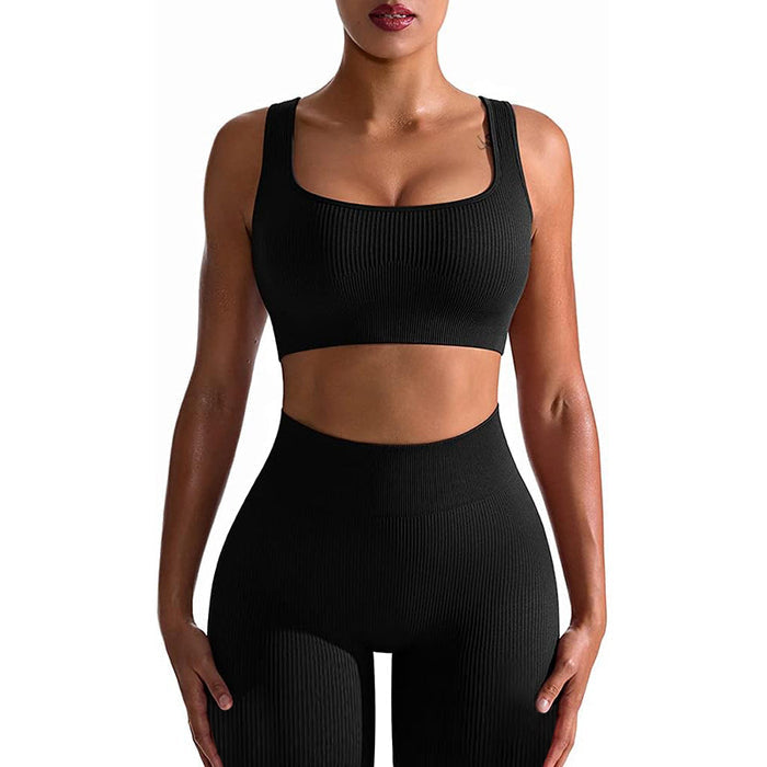Seamless Yoga Training Threaded High-Elastic Fabric Outdoor Running Fitness Set For Women – Premium 0 | RICALOUX