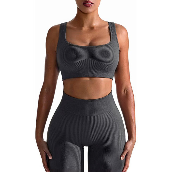 Seamless Yoga Training Threaded High-Elastic Fabric Outdoor Running Fitness Set For Women – Premium 0 | RICALOUX
