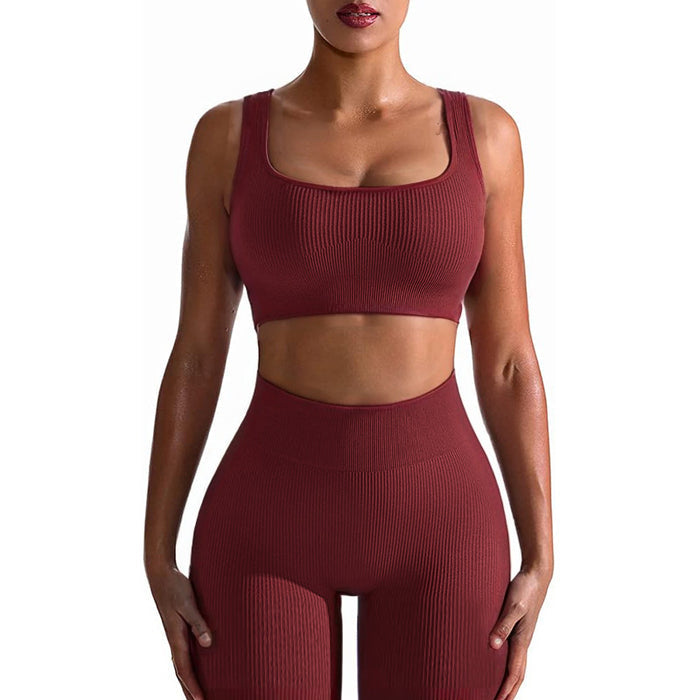 Seamless Yoga Training Threaded High-Elastic Fabric Outdoor Running Fitness Set For Women – Premium 0 | RICALOUX