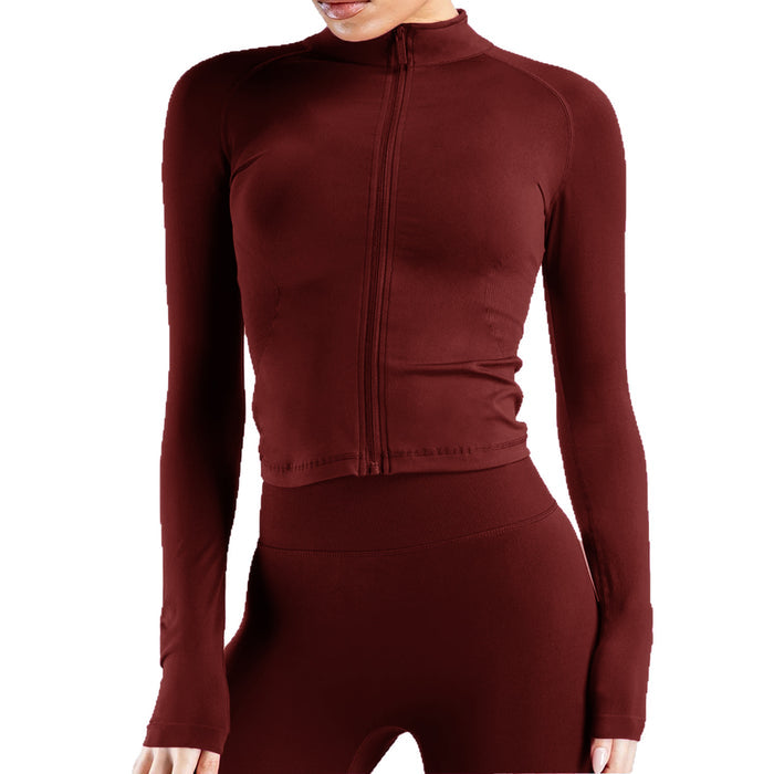 Seamless Zipper Long-sleeve Yoga Jacket Tight-fitting – Premium 0 | RICALOUX