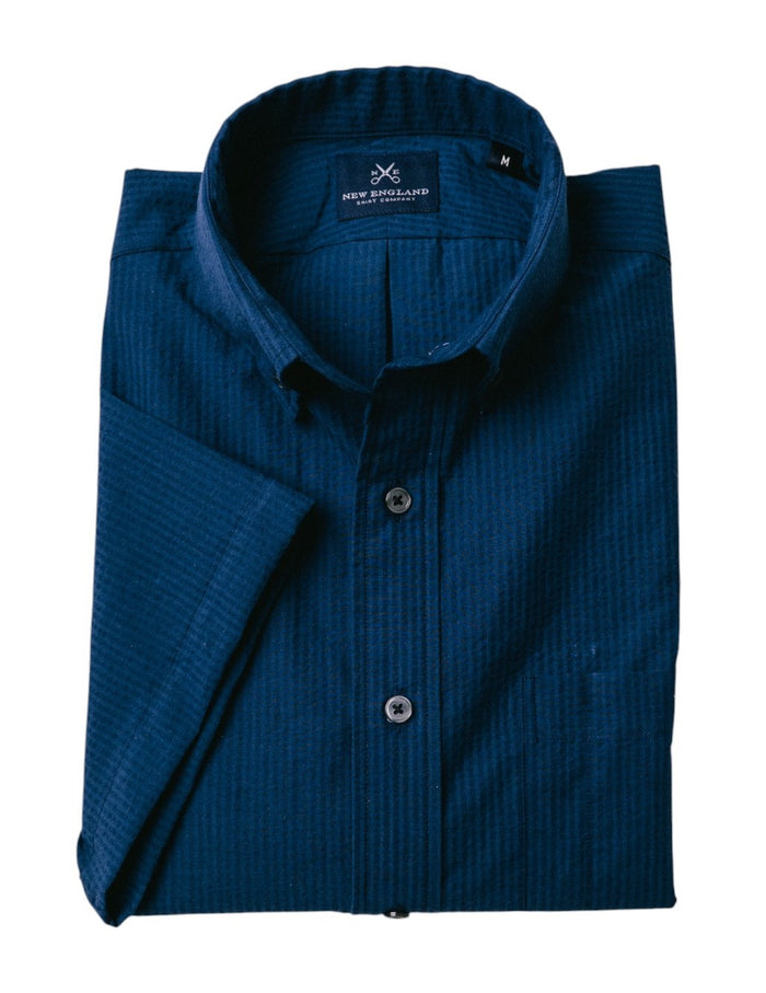 SEERSUCKER BUTTON DOWN ARTIST SHIRT - NAVY