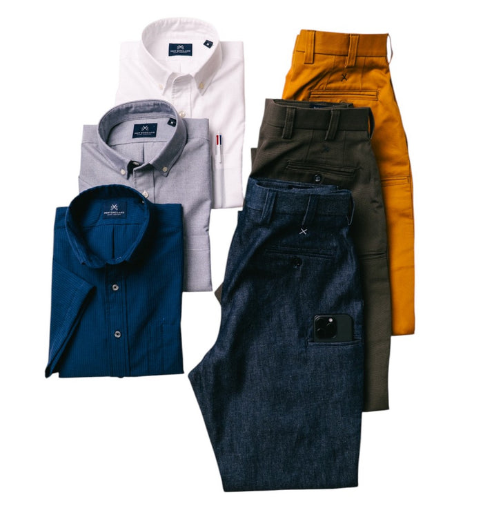 SEERSUCKER BUTTON DOWN ARTIST SHIRT - NAVY