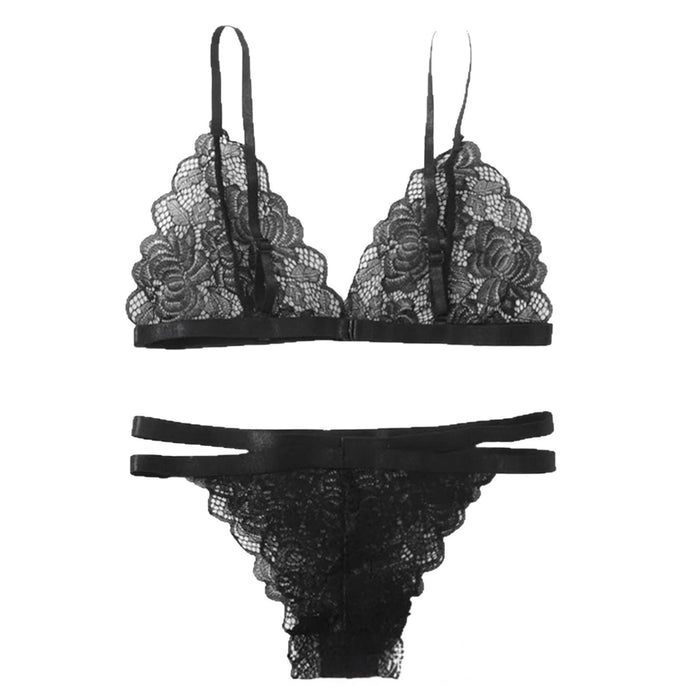 Seven-Day Tan Underwear European And American Lace Three-Piece Set by Ricaloux