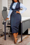Sexy Buttoned Plaid Pencil Skirt And Bodycon Skirt Set – Premium 0 | RICALOUX