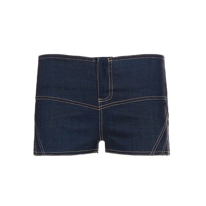 Sexy Slim-Fit Denim-Style Shorts With Bow Detail – Premium 0 | RICALOUX