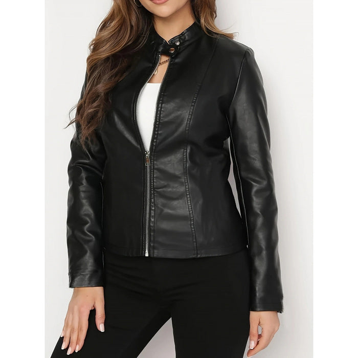 Short Chic Leather Jacket Coat – Premium 0 | RICALOUX