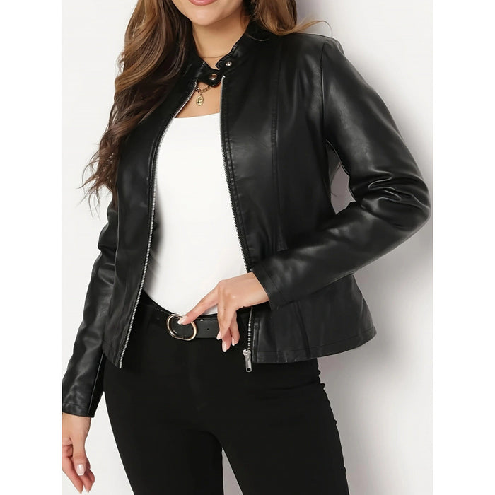 Short Chic Leather Jacket Coat – Premium 0 | RICALOUX
