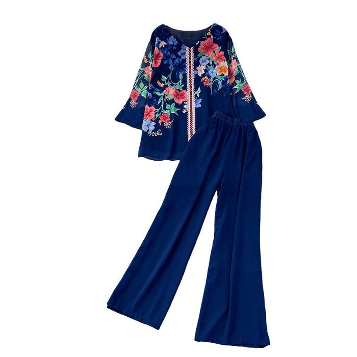 Skin-friendly Breathable Long-sleeve Top And Casual Long Pants Set by Ricaloux