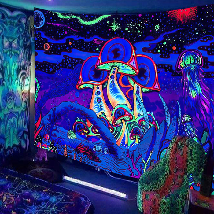 Skull Print Fluorescent Home Decor Tapestry by Ricaloux