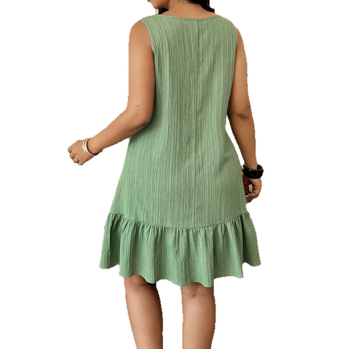 Sleeveless Slightly Sloped-neck Casual Resort Dress – Premium 0 | RICALOUX