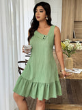 Sleeveless Slightly Sloped-neck Casual Resort Dress – Premium 0 | RICALOUX