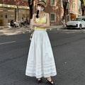Slimming Lace-Patch Flared Skirt With Elastic Waist – Premium 0 | RICALOUX