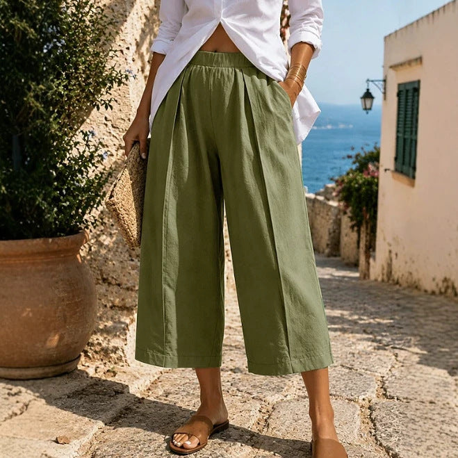 Solid-color Fashionable Loose-fitting Casual Wide-leg Pants – Premium 0 | RICALOUX