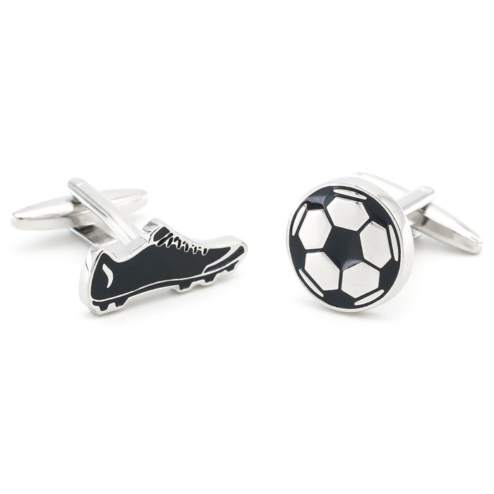 Sports Series Football Sneakers Cufflinks Men by Ricaloux