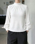 Springautumn Knitted Long-sleeve Casual Raglan-sleeve Turtleneck Lace-trimmed Sweater Bottoming Shirt – Premium 0 | RICALOUX