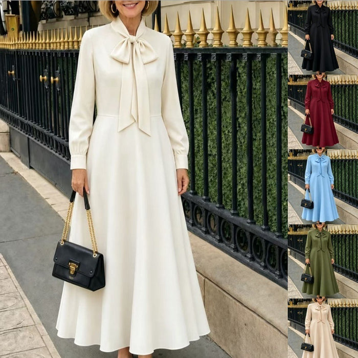 Springautumn Long-sleeve Puff-sleeve Dress With Bow Details At The Hem – Premium 0 | RICALOUX