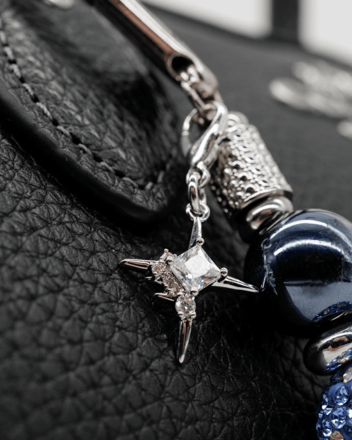 Platinum plated cubic zirconia star charm