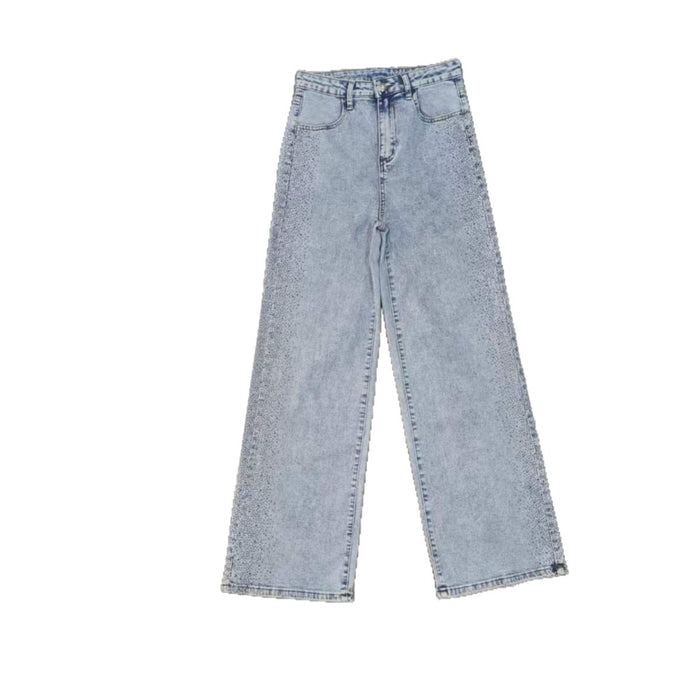 Straight-leg Stretch Studded Jeans For Women – Premium 0 | RICALOUX
