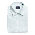 STRIPED LINEN SHORT SLEEVE CAMP SHIRT - MINT STRIPE