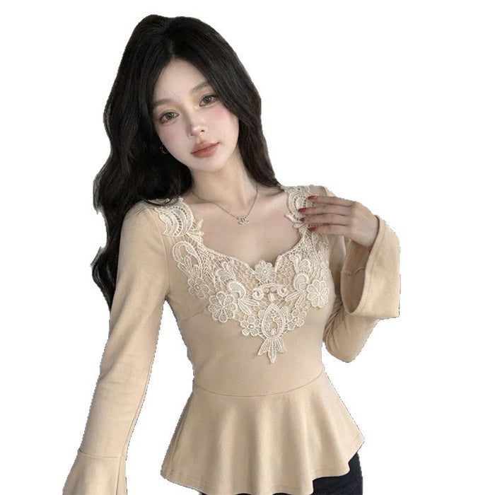 Stylish And Chic Design With Ruffled Hem And Flared Sleeves by Ricaloux