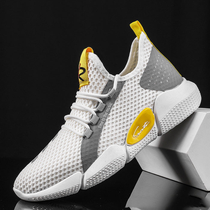 Summer Men's Coconut Shoes Mesh Breathable Low Top Sneakers For Men by Ricaloux