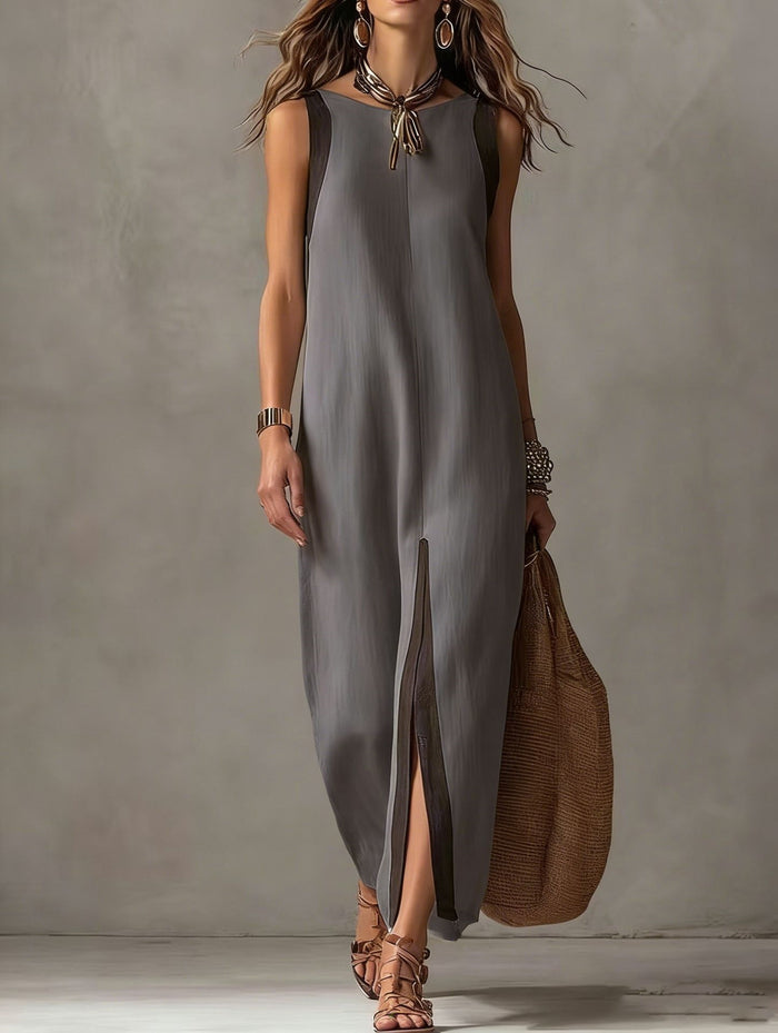 Summer New Womens Casual Chic Sleeveless Color-Block Split Dress – Premium 0 | RICALOUX