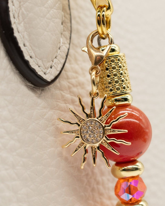 18KT gold-plated pavé sun charm