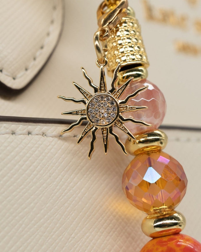 18KT gold-plated pavé sun charm