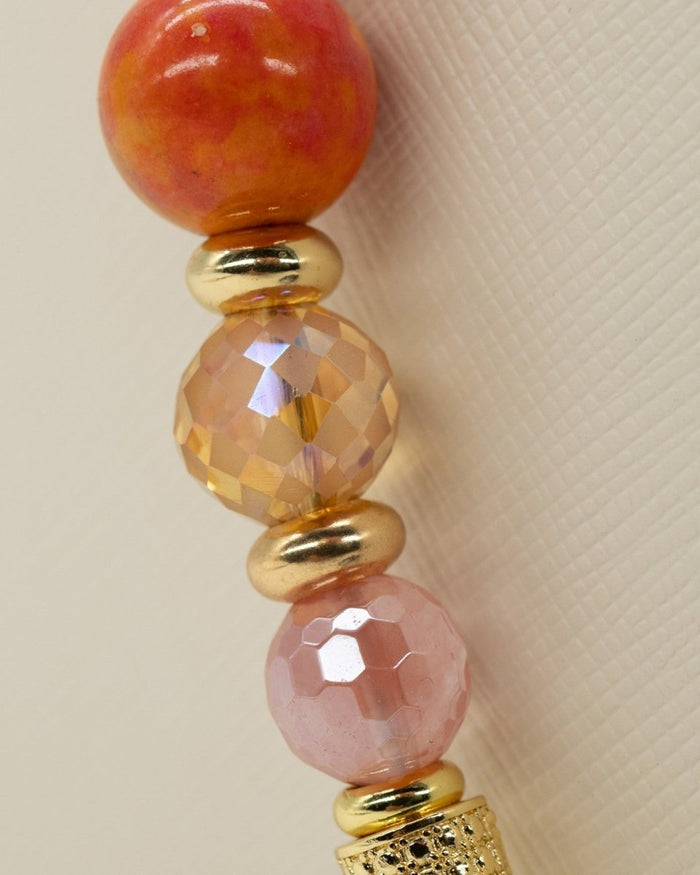 Genuine faceted cherry quartz gemstone beads