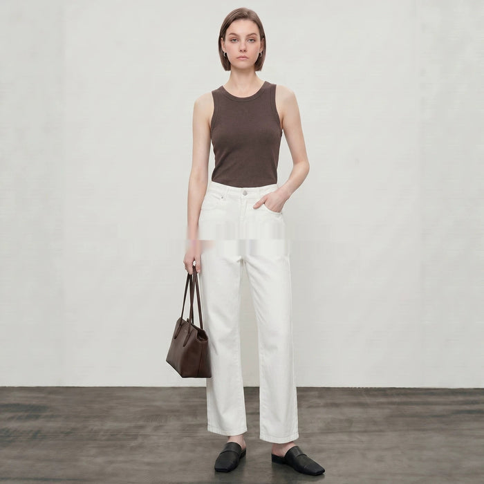 Summer White Cropped Denim Jeans – Premium 0 | RICALOUX
