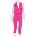 SummerAutumn New Womens Sleeveless Solid-Color Tight Cropped Jumpsuit With Flared Legs – Premium 0 | RICALOUX