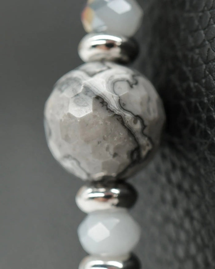Genuine map stone center bead