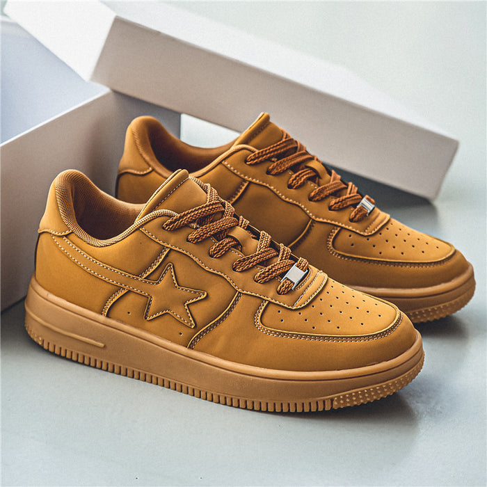Thick Soled White Casual Sneakers For Men by Ricaloux