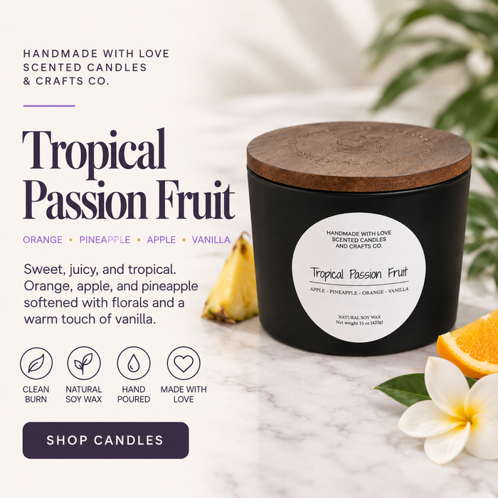 Tropical Passion Fruit - 15oz 3-Wick Scented Candle