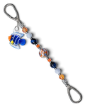 LD Keyfinder Tropical Tango featuring blue tiger eye, blue lace agate, orange glass beads, and a tropical fish charm.