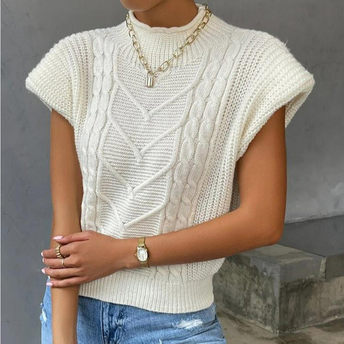 Twist-knit Turtleneck Casual Vest For Women – Premium 0 | RICALOUX