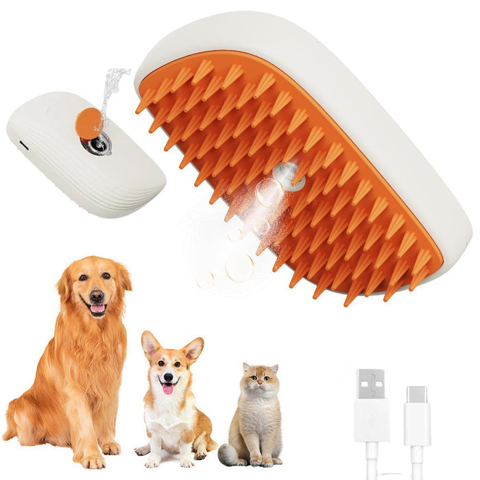 USB Rechargeable Pets Steam Brush Spray Massage Comb Pet Grooming Tools Cat Steam Comb Pet Products by Ricaloux