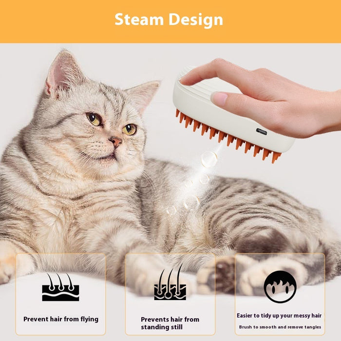 USB Rechargeable Pets Steam Brush Spray Massage Comb Pet Grooming Tools Cat Steam Comb Pet Products by Ricaloux
