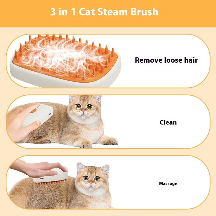 USB Rechargeable Pets Steam Brush Spray Massage Comb Pet Grooming Tools Cat Steam Comb Pet Products by Ricaloux