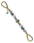 LD Keyfinder Verdant Bloom beaded accessory with malachite, opalite, lepidolite, lampwork glass, and gold flower charm.