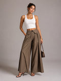 Vertical Pinstripe Turn-Down Lapel High Waist Pleated Wide Leg Tailored Pants – Premium 4 | RICALOUX