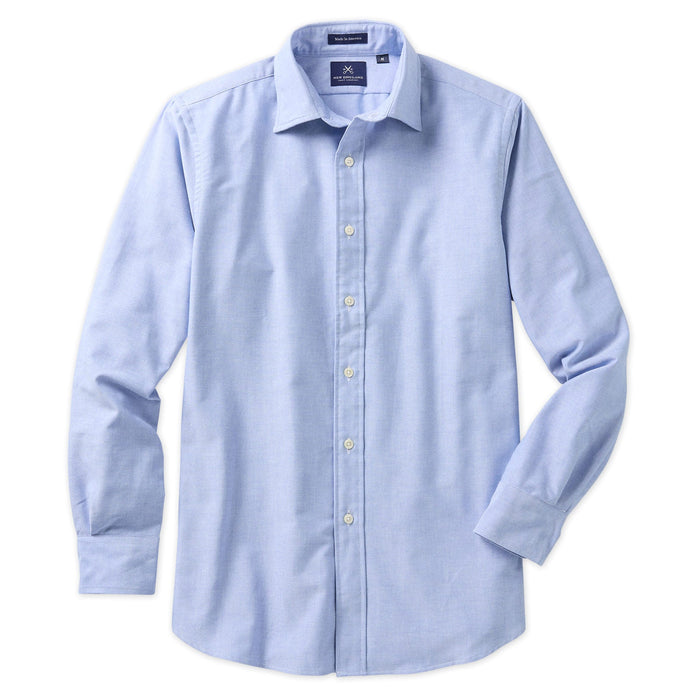 WESTON OXFORD CLOTH SPREAD COLLAR SPORT SHIRT - LIGHT BLUE