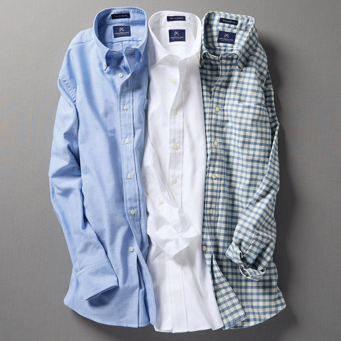 WESTON OXFORD CLOTH SPREAD COLLAR SPORT SHIRT - LIGHT BLUE