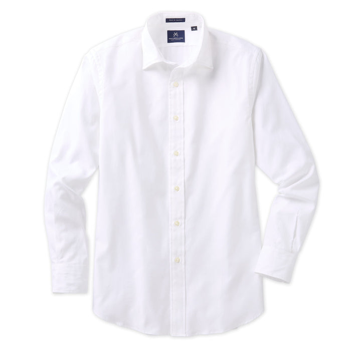 WESTON OXFORD CLOTH SPREAD COLLAR SPORT SHIRT - WHITE