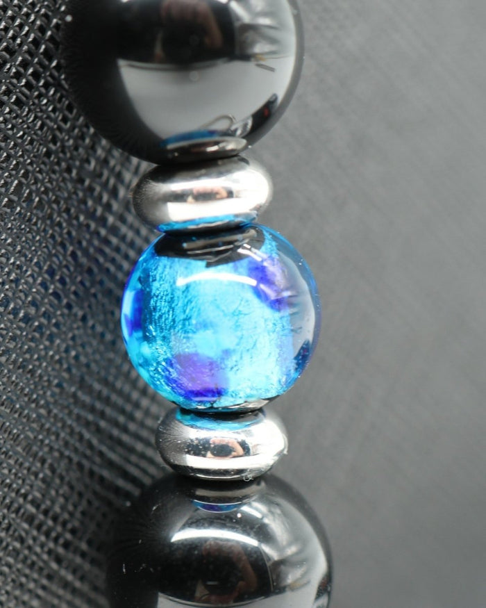 Blue Foil Glass Beads