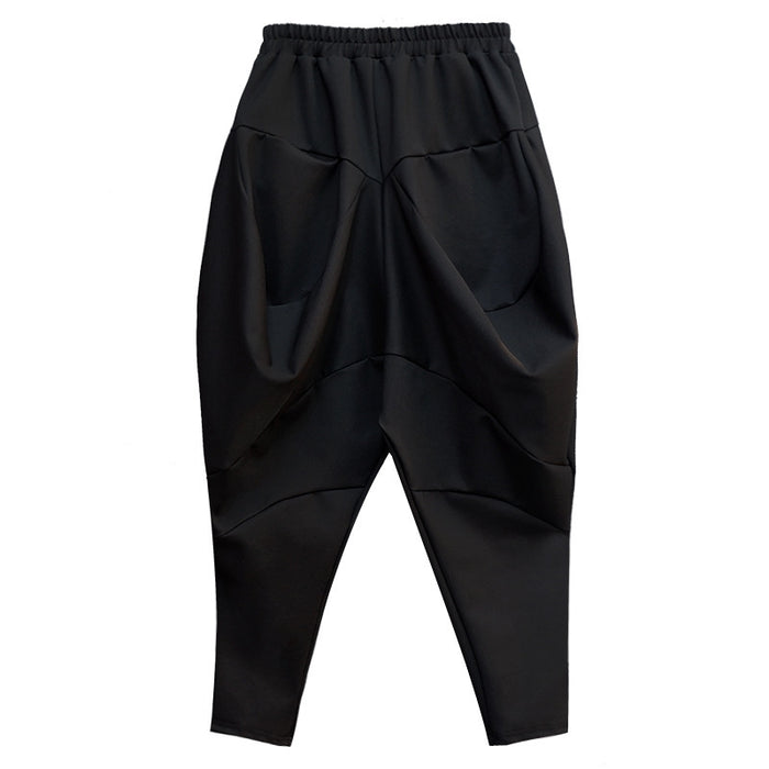Wide-leg Womens Pants With An Elastic Waist A Stylish Three-dimensional Design by Ricaloux